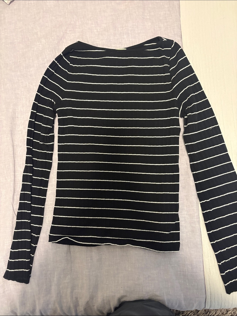 Madewell Black and White Striped Long-Sleeve Tee